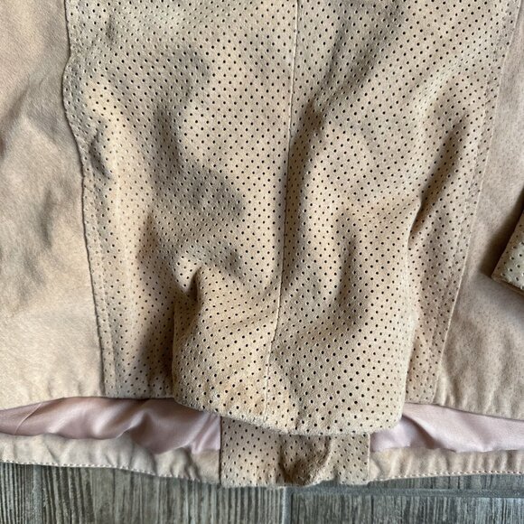 2/$18 SALE Queens Collection Queen Latifah Moto Jacket XL Leather Peach Pink Vtg - Picture 8 of 10